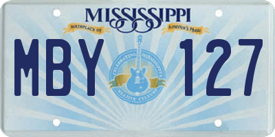 MS license plate MBY127