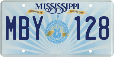 MS license plate MBY128