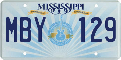MS license plate MBY129