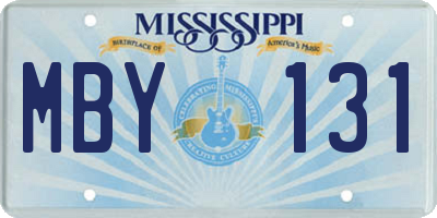MS license plate MBY131