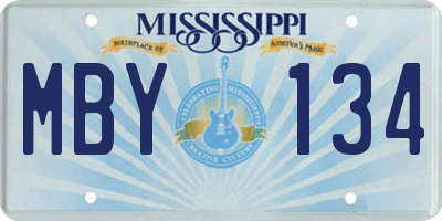 MS license plate MBY134