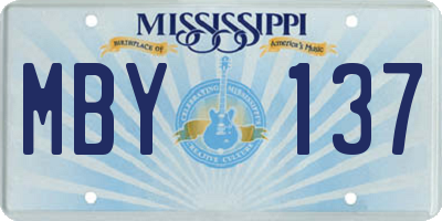 MS license plate MBY137