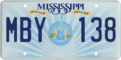 MS license plate MBY138