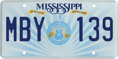 MS license plate MBY139