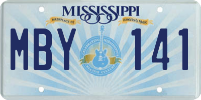 MS license plate MBY141