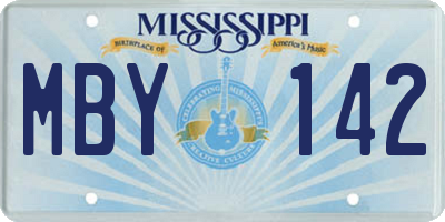 MS license plate MBY142
