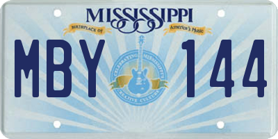 MS license plate MBY144