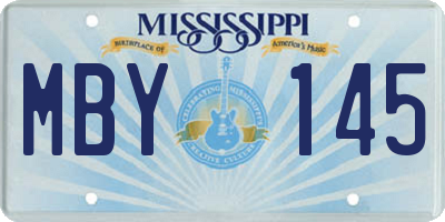 MS license plate MBY145