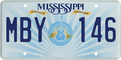 MS license plate MBY146