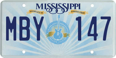 MS license plate MBY147