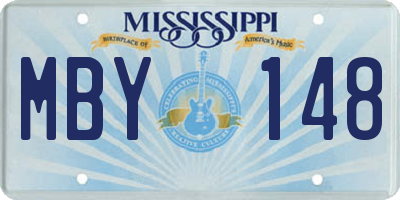 MS license plate MBY148