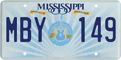 MS license plate MBY149