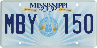 MS license plate MBY150