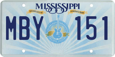 MS license plate MBY151
