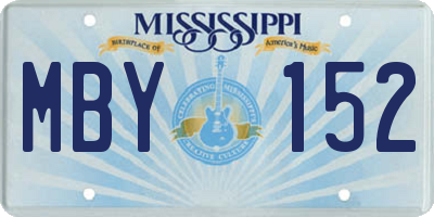 MS license plate MBY152