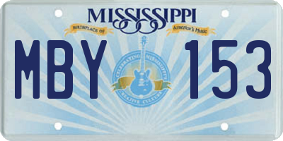 MS license plate MBY153