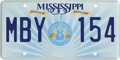 MS license plate MBY154