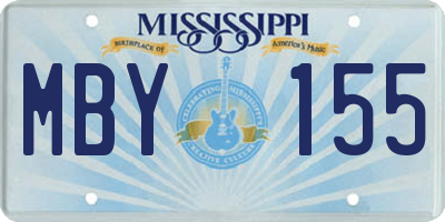 MS license plate MBY155