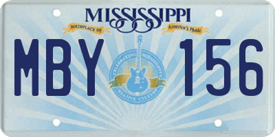 MS license plate MBY156