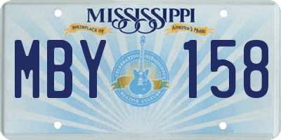 MS license plate MBY158