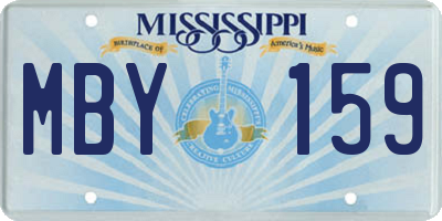 MS license plate MBY159