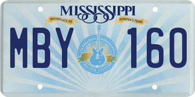MS license plate MBY160