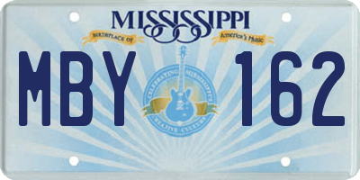 MS license plate MBY162