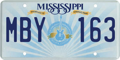 MS license plate MBY163