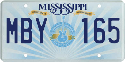 MS license plate MBY165