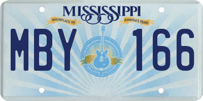 MS license plate MBY166