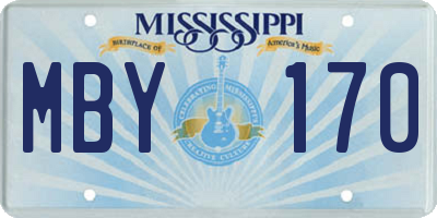 MS license plate MBY170