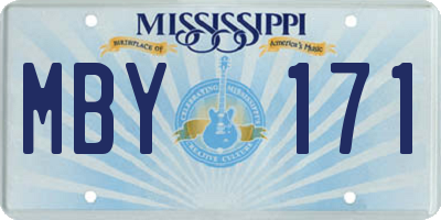 MS license plate MBY171