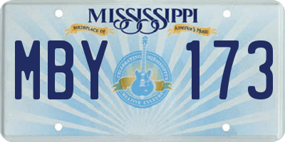MS license plate MBY173