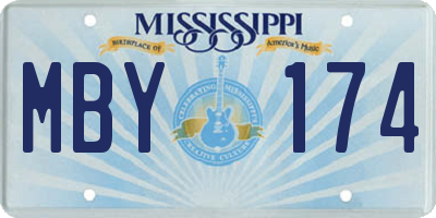 MS license plate MBY174