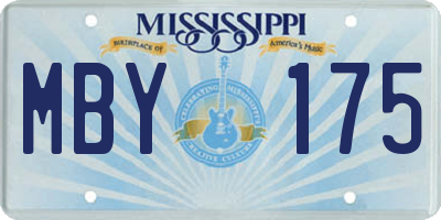 MS license plate MBY175