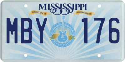 MS license plate MBY176