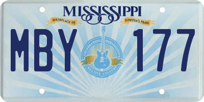 MS license plate MBY177