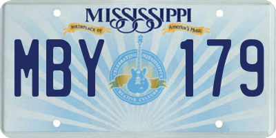 MS license plate MBY179