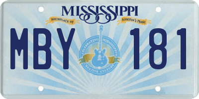 MS license plate MBY181