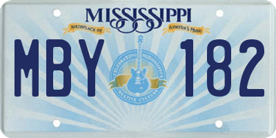 MS license plate MBY182