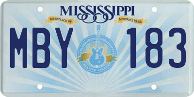 MS license plate MBY183