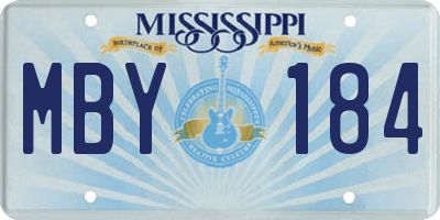 MS license plate MBY184