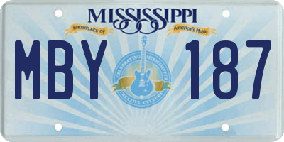 MS license plate MBY187