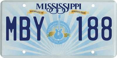 MS license plate MBY188