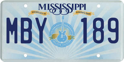 MS license plate MBY189