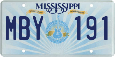 MS license plate MBY191