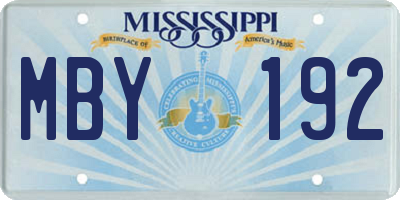 MS license plate MBY192