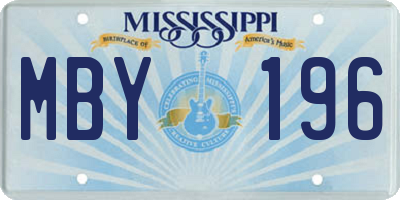MS license plate MBY196