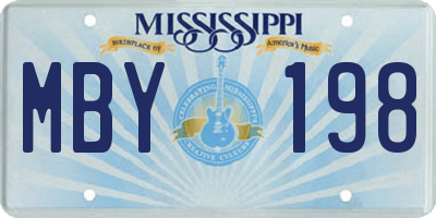 MS license plate MBY198