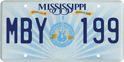 MS license plate MBY199
